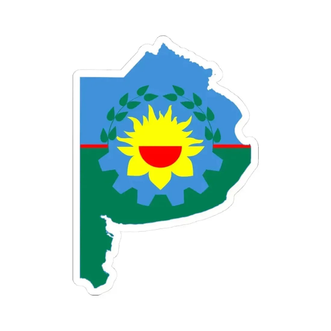 Flag-map of Buenos Aires Province (Argentina) STICKER Vinyl Kiss-Cut Decal 3 Inch White - The Sticker Space