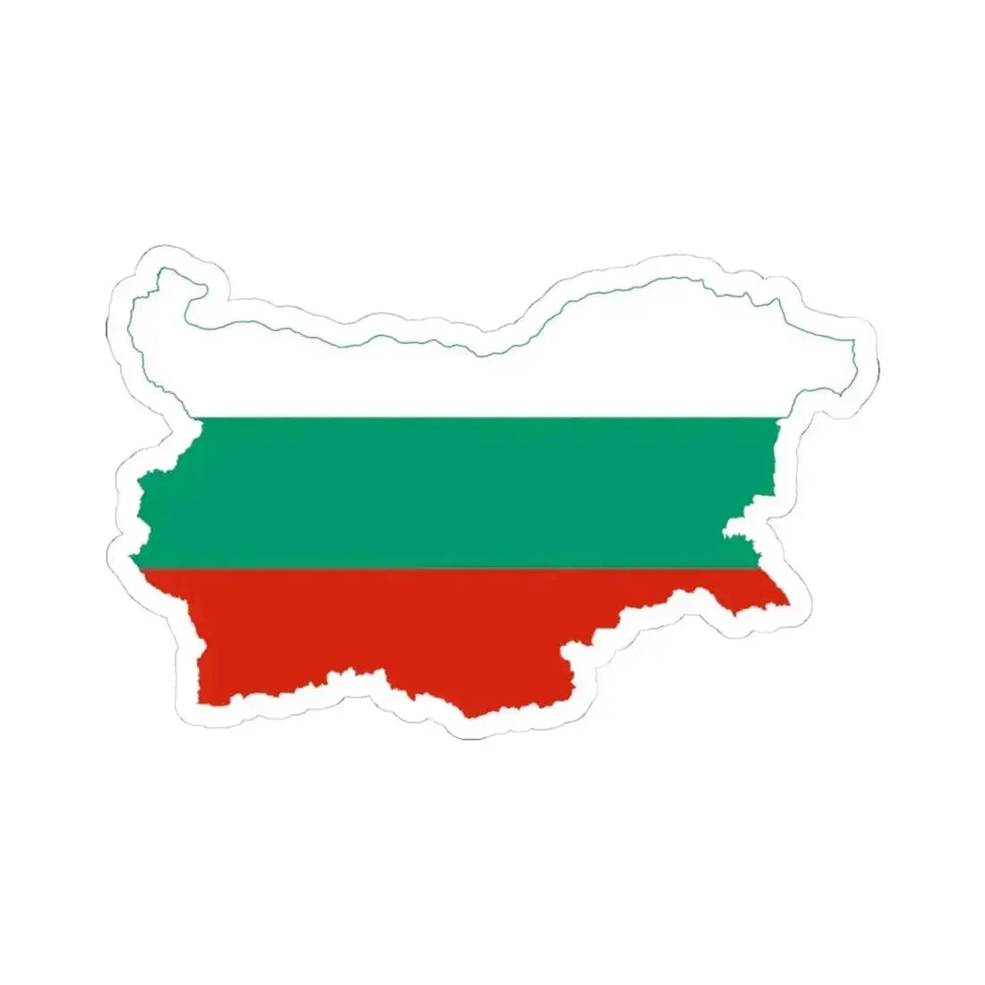 Flag-map of Bulgaria (Bulgaria) STICKER Vinyl Kiss-Cut Decal 4 Inch White - The Sticker Space