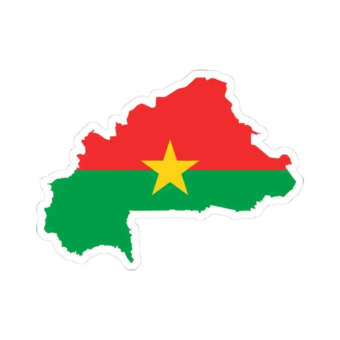 Flag map of Burkina Faso (Burkina Faso) STICKER Vinyl Kiss-Cut Decal 3 Inch White - The Sticker Space