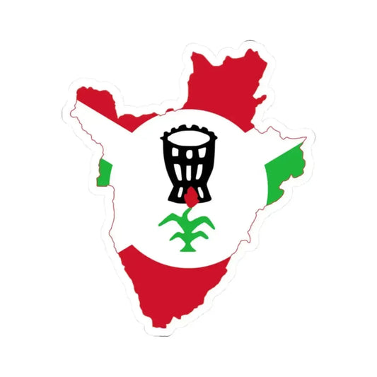 Flag map of Burundi 1962-1966 (Burundi) STICKER Vinyl Kiss-Cut Decal 2 Inch White - The Sticker Space