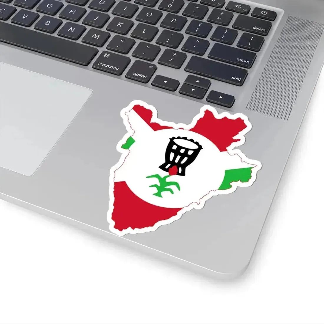 Flag map of Burundi 1962-1966 (Burundi) STICKER Vinyl Kiss-Cut Decal - The Sticker Space