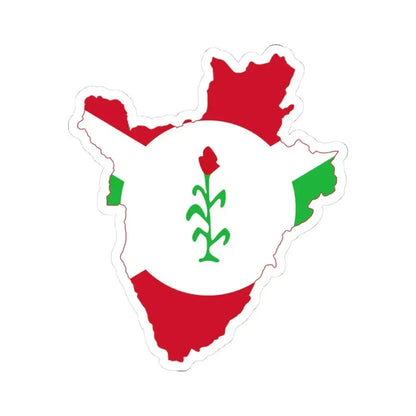 Flag map of Burundi 1966-1967 (Burundi) STICKER Vinyl Kiss-Cut Decal 3 Inch White - The Sticker Space