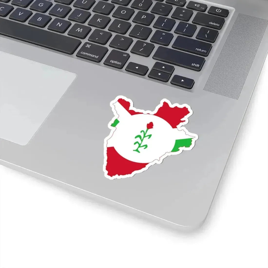 Flag map of Burundi 1966-1967 (Burundi) STICKER Vinyl Kiss-Cut Decal - The Sticker Space