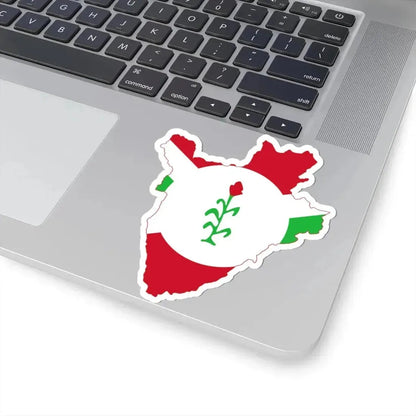 Flag map of Burundi 1966-1967 (Burundi) STICKER Vinyl Kiss-Cut Decal - The Sticker Space