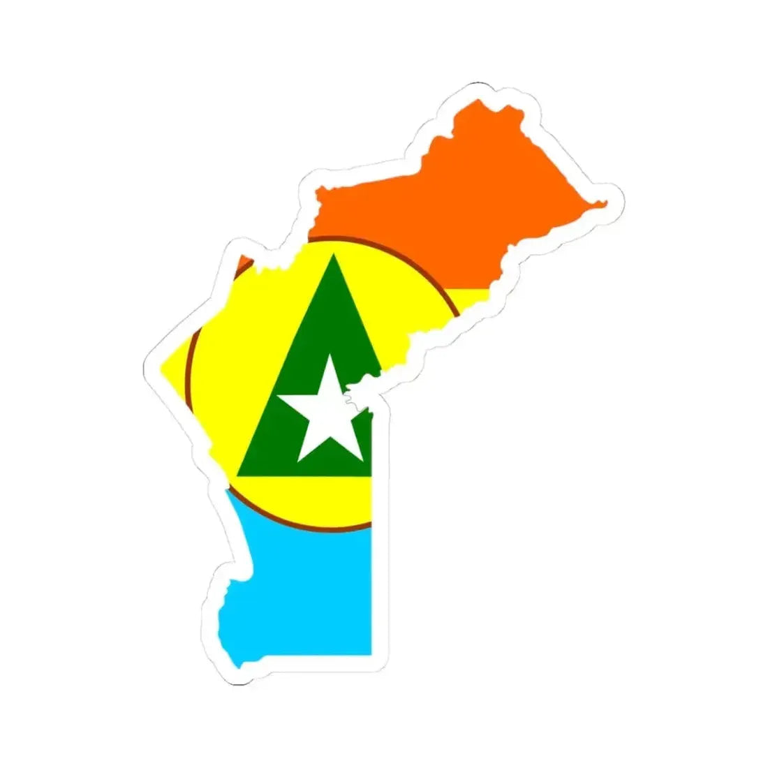 Flag map of Cabinda FLEC (Angola) STICKER Vinyl Kiss-Cut Decal 3 Inch White - The Sticker Space