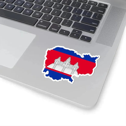 Flag map of Cambodia (Cambodia) STICKER Vinyl Kiss-Cut Decal - The Sticker Space