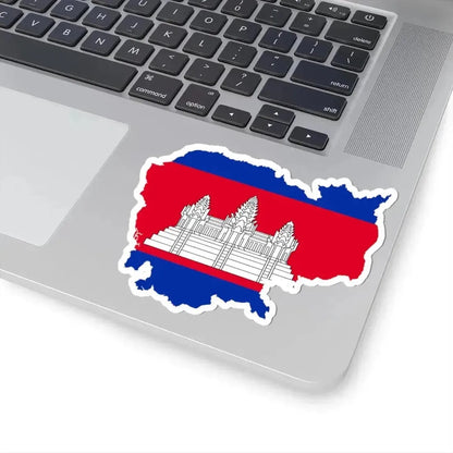 Flag map of Cambodia (Cambodia) STICKER Vinyl Kiss-Cut Decal - The Sticker Space