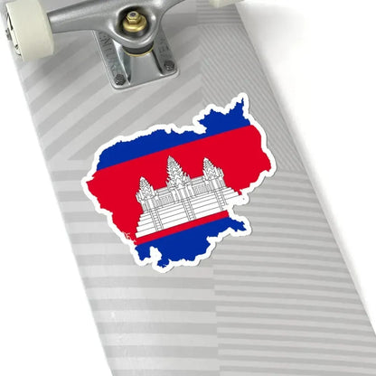 Flag map of Cambodia (Cambodia) STICKER Vinyl Kiss-Cut Decal - The Sticker Space