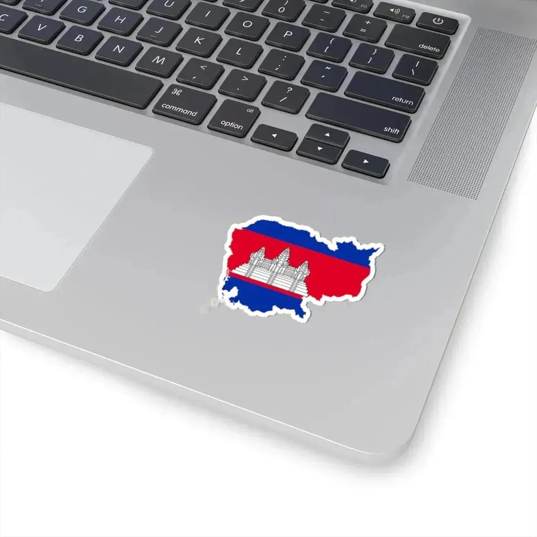 Flag-map of Cambodia precise boundaries (Cambodia) STICKER Vinyl Kiss-Cut Decal - The Sticker Space