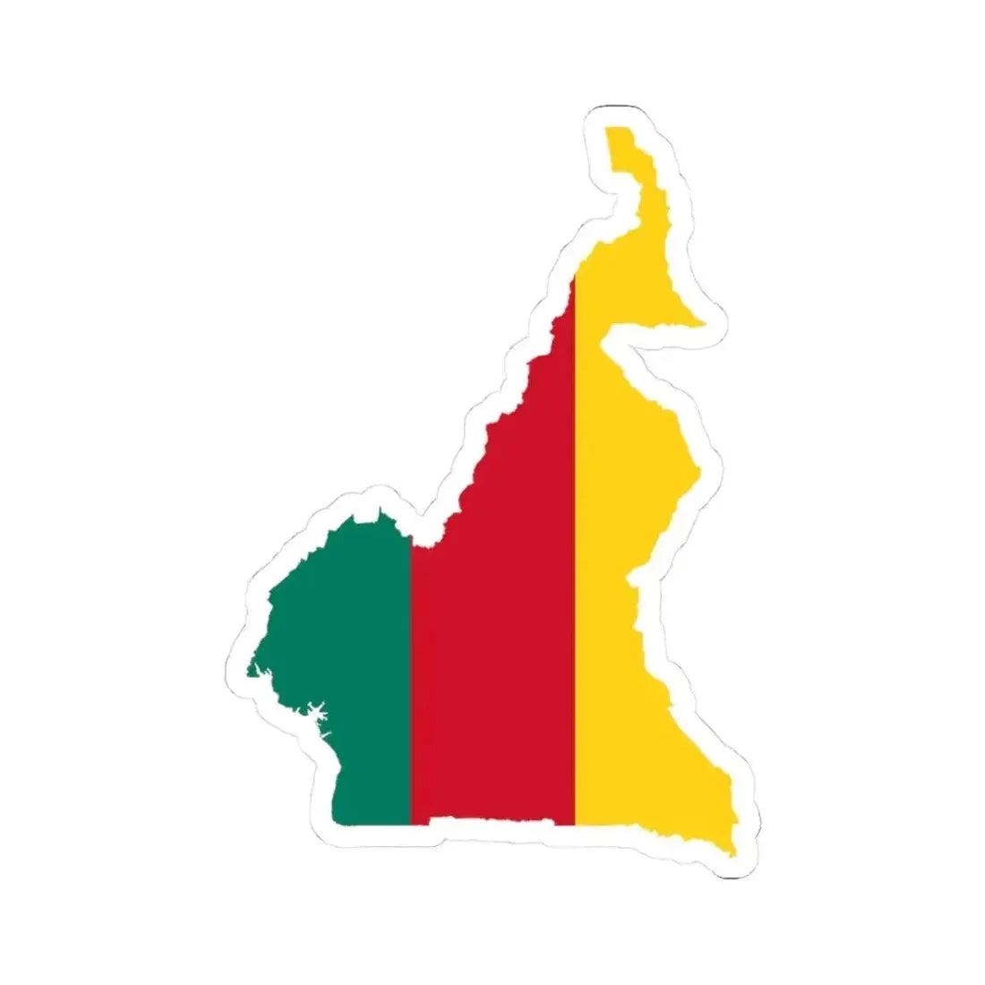 Flag map of Cameroon 1957-1961 (Cameroon) STICKER Vinyl Kiss-Cut Decal 3 Inch White - The Sticker Space