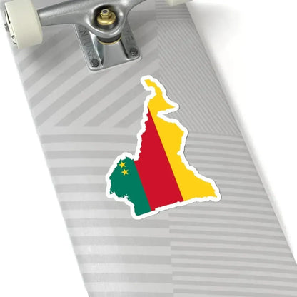 Flag map of Cameroon 1961-1975 (Cameroon) STICKER Vinyl Kiss-Cut Decal - The Sticker Space