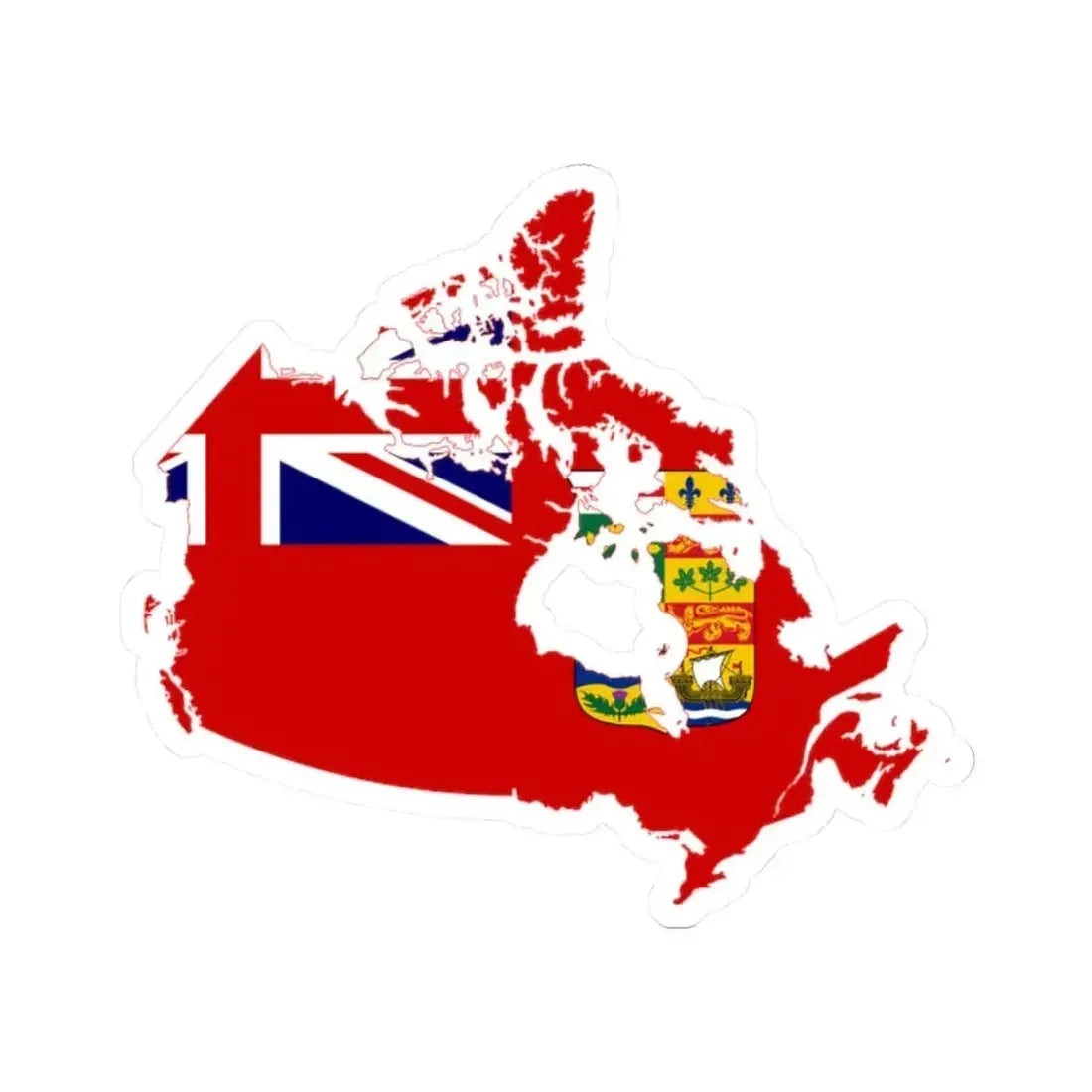 Flag map of Canada 1868-1921 (Canada) STICKER Vinyl Kiss-Cut Decal 2 Inch White - The Sticker Space