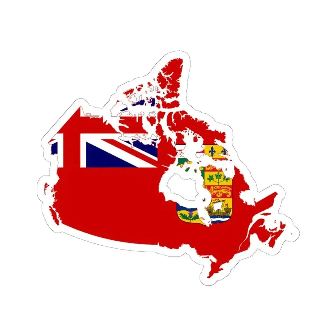Flag map of Canada 1868-1921 (Canada) STICKER Vinyl Kiss-Cut Decal 6 Inch White - The Sticker Space
