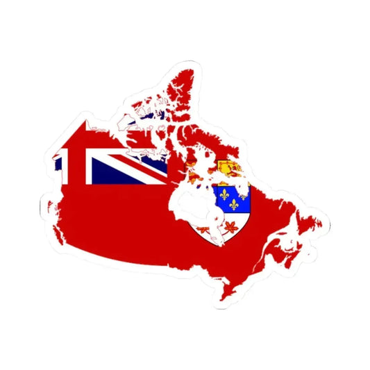 Flag-map of Canada 1957-1964 (Canada) STICKER Vinyl Kiss-Cut Decal 2 Inch White - The Sticker Space