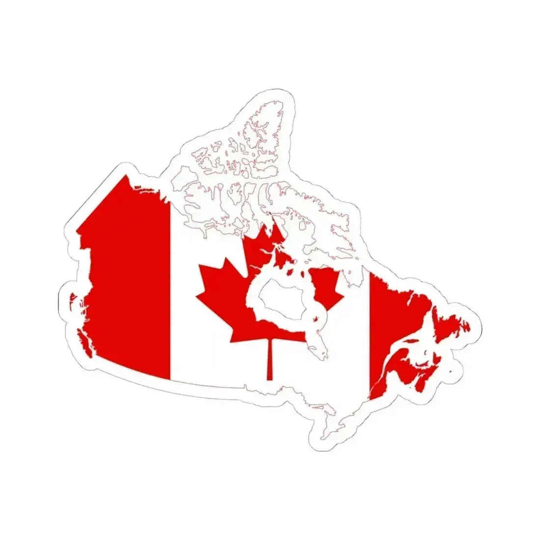 Flag map of Canada (Canada) STICKER Vinyl Kiss-Cut Decal 6 Inch White - The Sticker Space