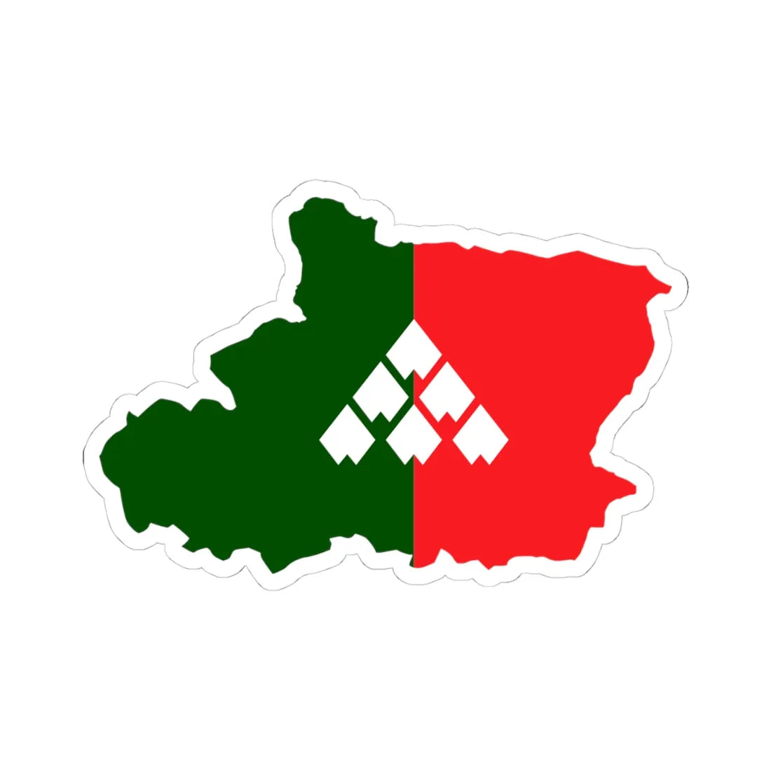 Flag map of Carnia (Italy) STICKER Vinyl Kiss-Cut Decal 4 Inch White - The Sticker Space