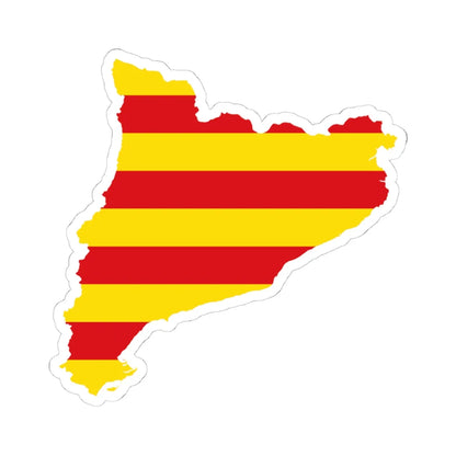 Flag map of Catalonia (Spain) STICKER Vinyl Kiss-Cut Decal 4 Inch White - The Sticker Space