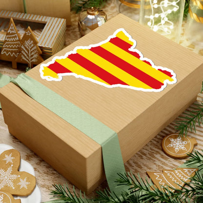 Flag map of Catalonia (Spain) STICKER Vinyl Kiss-Cut Decal - The Sticker Space