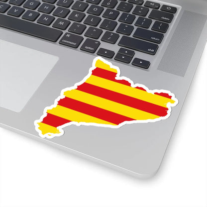Flag map of Catalonia (Spain) STICKER Vinyl Kiss-Cut Decal - The Sticker Space