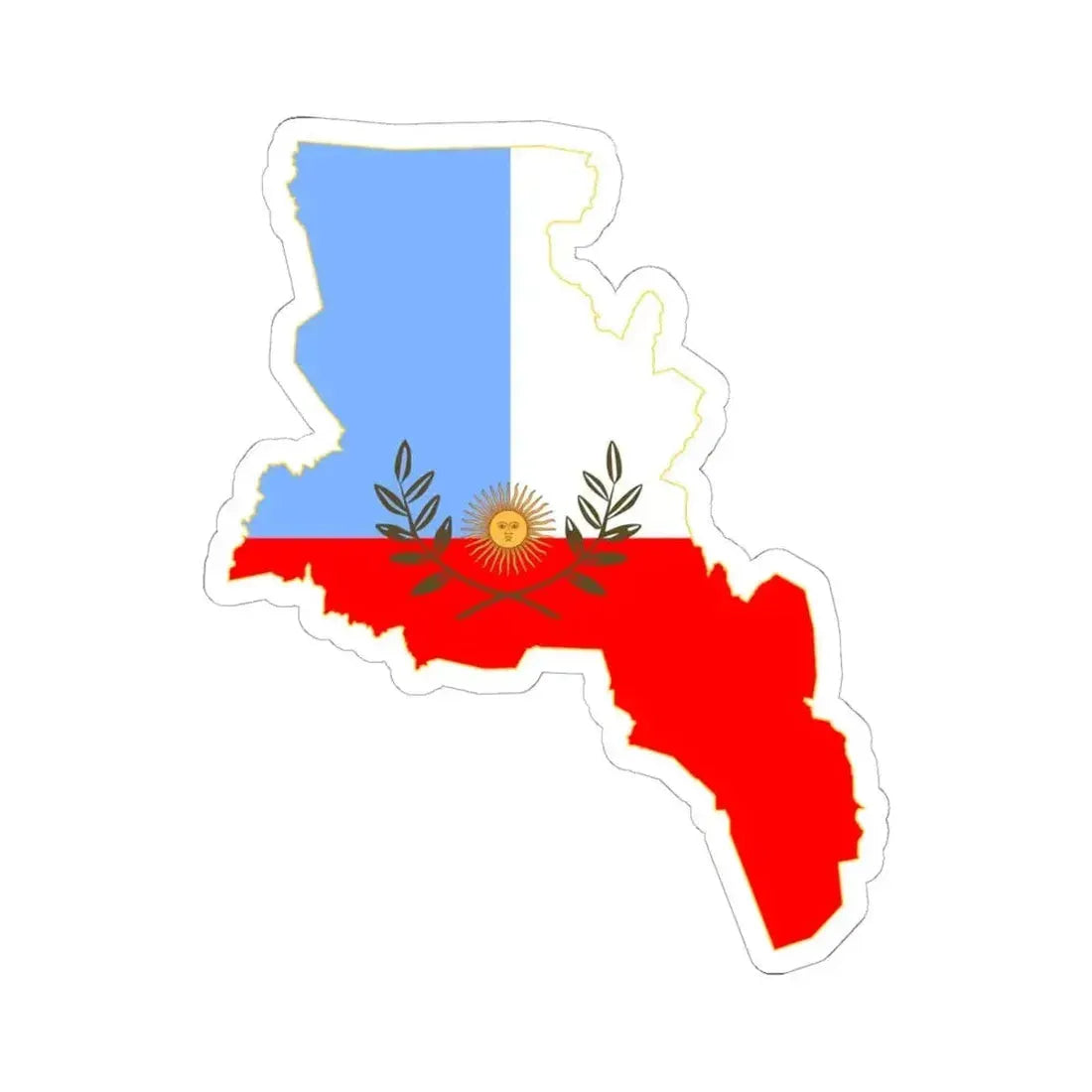 Flag-map of Catamarca Province (Argentina) STICKER Vinyl Kiss-Cut Decal 6 Inch White - The Sticker Space