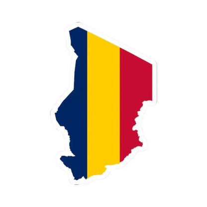Flag map of Chad (Chad) STICKER Vinyl Kiss-Cut Decal 2 Inch White - The Sticker Space