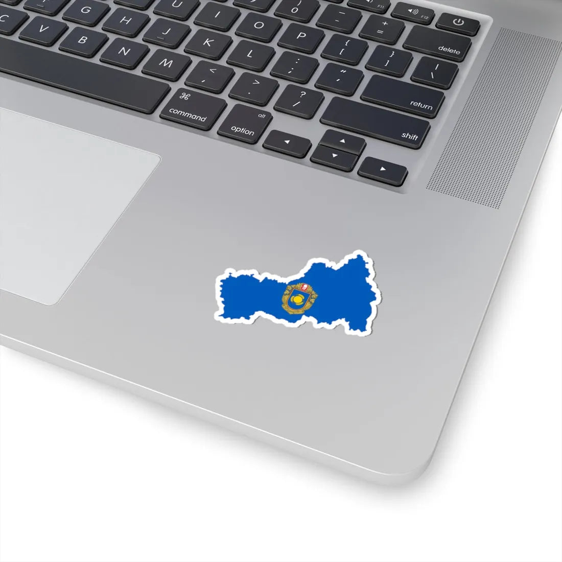 Flag-map of Cherkasy Oblast (Ukraine) STICKER Vinyl Kiss-Cut Decal - The Sticker Space