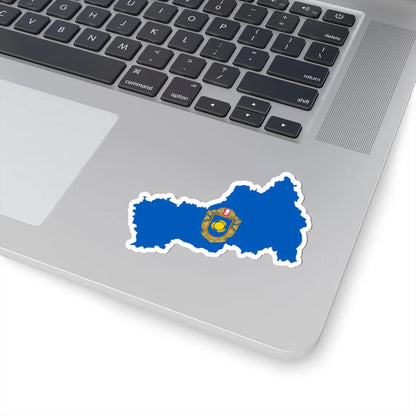 Flag-map of Cherkasy Oblast (Ukraine) STICKER Vinyl Kiss-Cut Decal - The Sticker Space