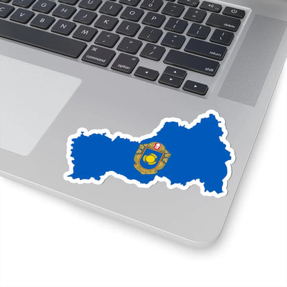 Flag-map of Cherkasy Oblast (Ukraine) STICKER Vinyl Kiss-Cut Decal - The Sticker Space