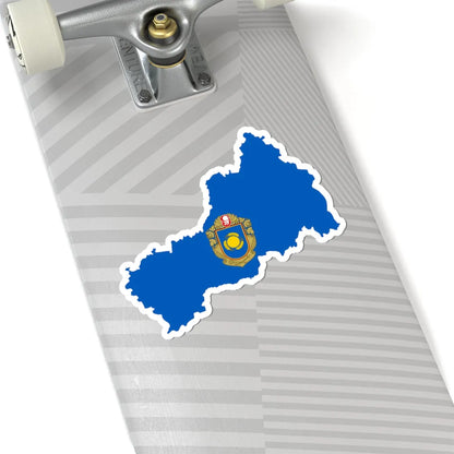 Flag-map of Cherkasy Oblast (Ukraine) STICKER Vinyl Kiss-Cut Decal - The Sticker Space