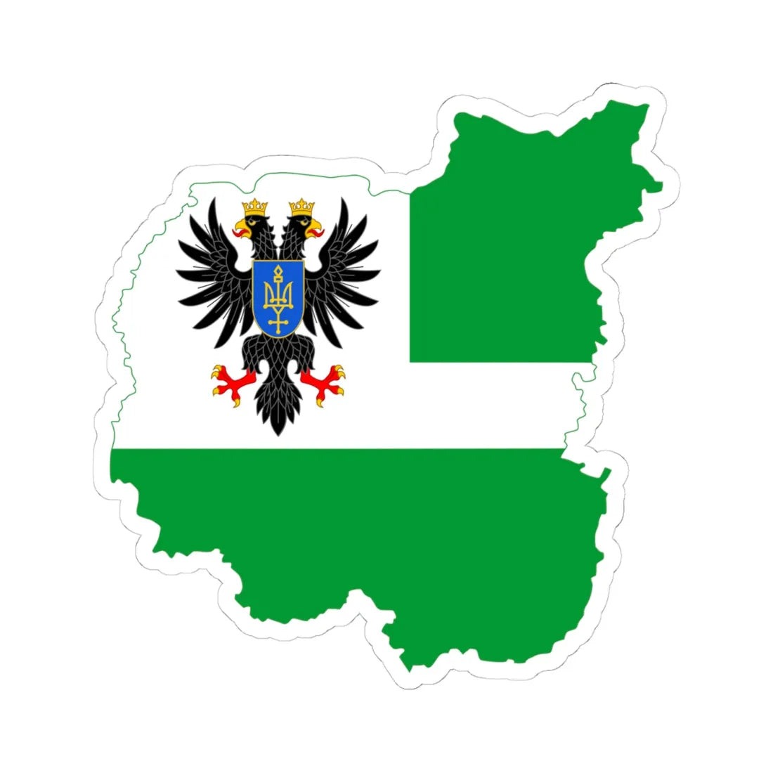 Flag-map of Chernihiv Oblast (Ukraine) STICKER Vinyl Kiss-Cut Decal 4 Inch White - The Sticker Space