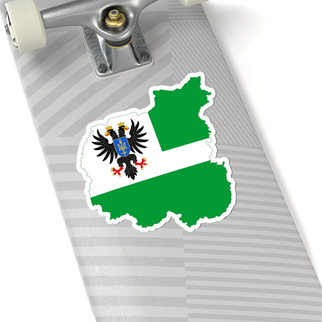 Flag-map of Chernihiv Oblast (Ukraine) STICKER Vinyl Kiss-Cut Decal - The Sticker Space