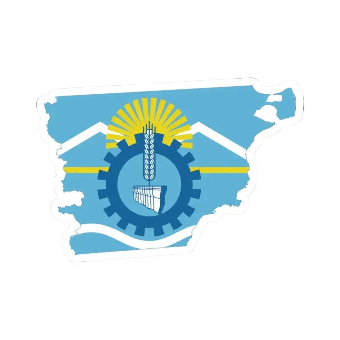 Flag-map of Chubut Province (Argentina) STICKER Vinyl Kiss-Cut Decal 2 Inch White - The Sticker Space