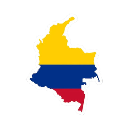 Flag-map of Colombia (Colombia) STICKER Vinyl Kiss-Cut Decal 2 Inch White - The Sticker Space