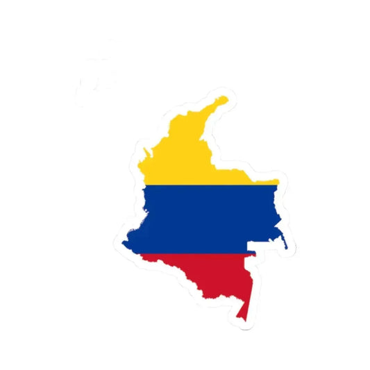 Flag-map of Colombia with islands (Colombia) STICKER Vinyl Kiss-Cut Decal 2 Inch White - The Sticker Space