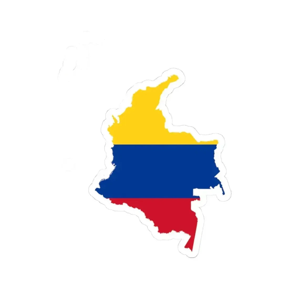 Flag-map of Colombia with islands (Colombia) STICKER Vinyl Kiss-Cut Decal 3 Inch White - The Sticker Space