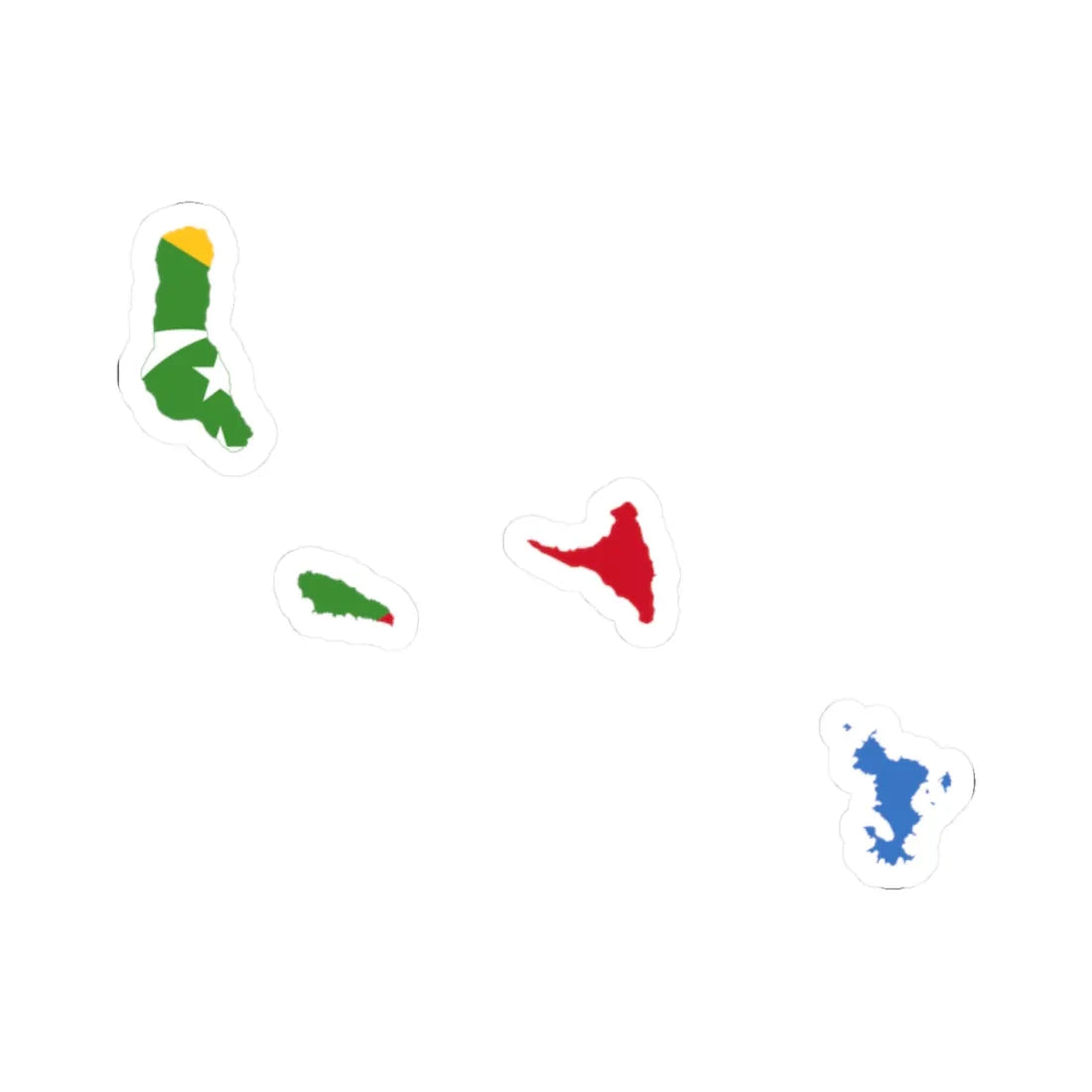 Flag map of Comoros united (Comoros) STICKER Vinyl Kiss-Cut Decal 2 Inch White - The Sticker Space
