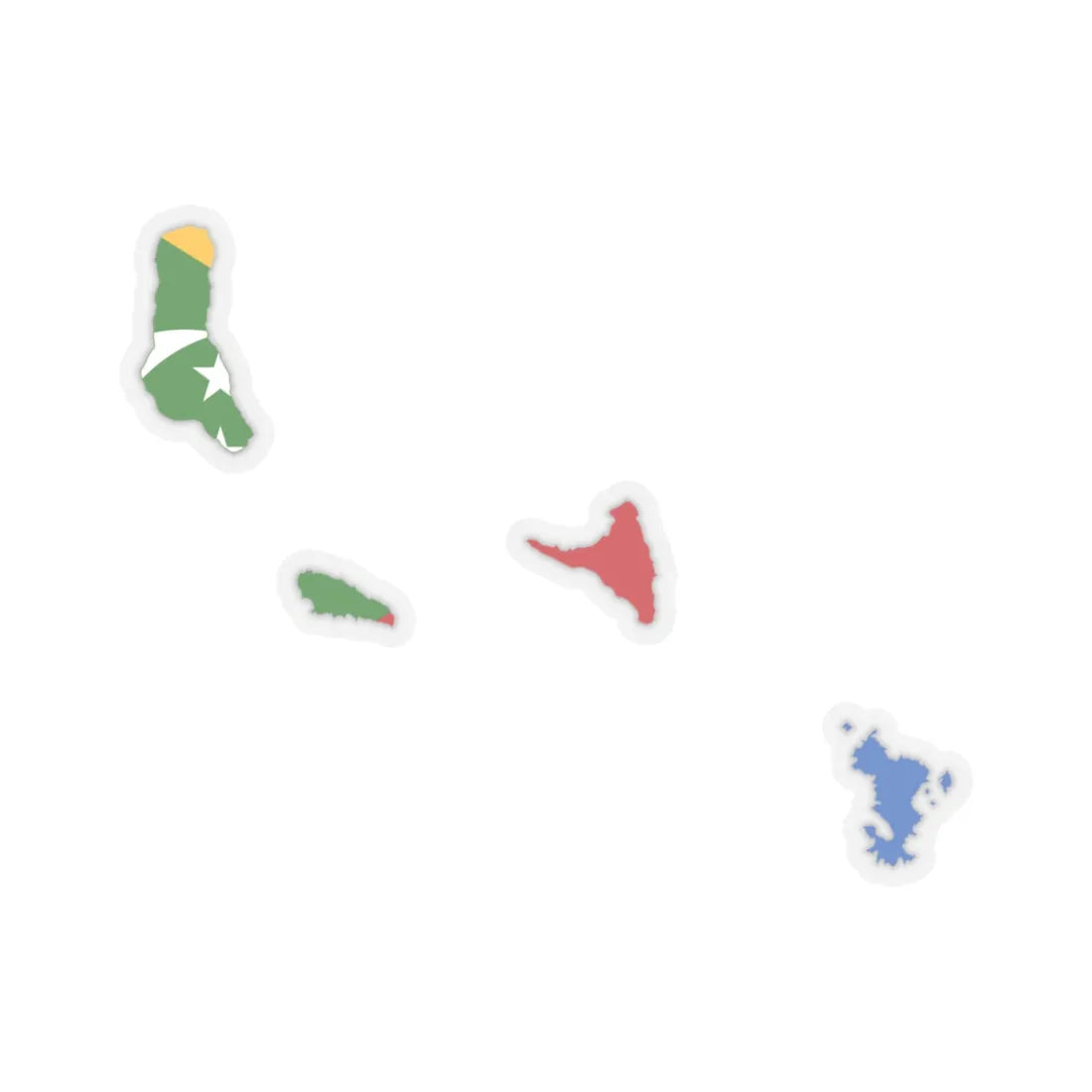 Flag map of Comoros united (Comoros) STICKER Vinyl Kiss-Cut Decal 3 Inch Transparent - The Sticker Space