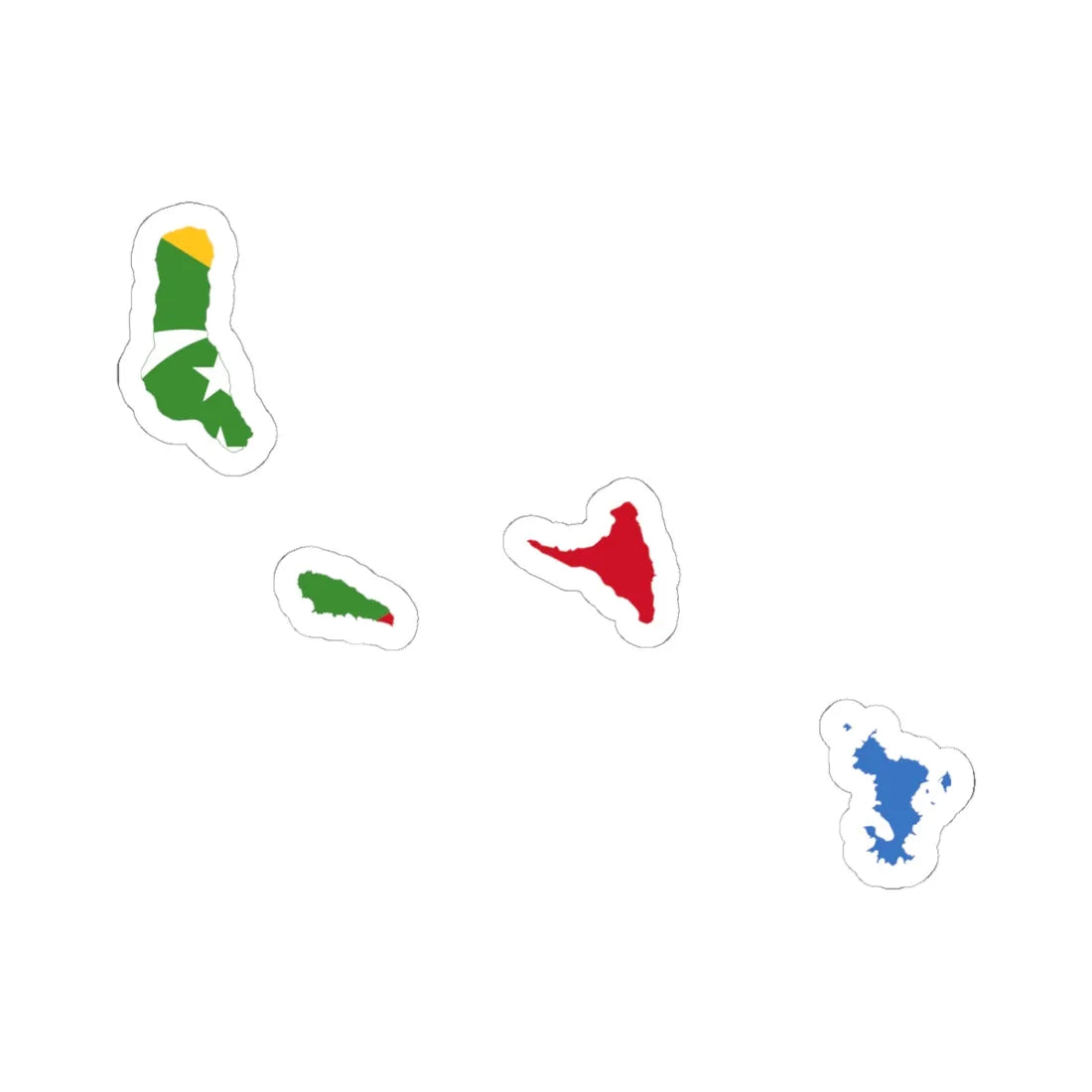 Flag map of Comoros united (Comoros) STICKER Vinyl Kiss-Cut Decal 6 Inch White - The Sticker Space
