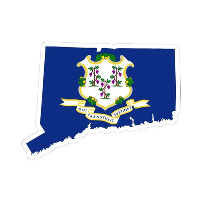 Flag-map of Connecticut (United States) STICKER Vinyl Kiss-Cut Decal 4 Inch White - The Sticker Space
