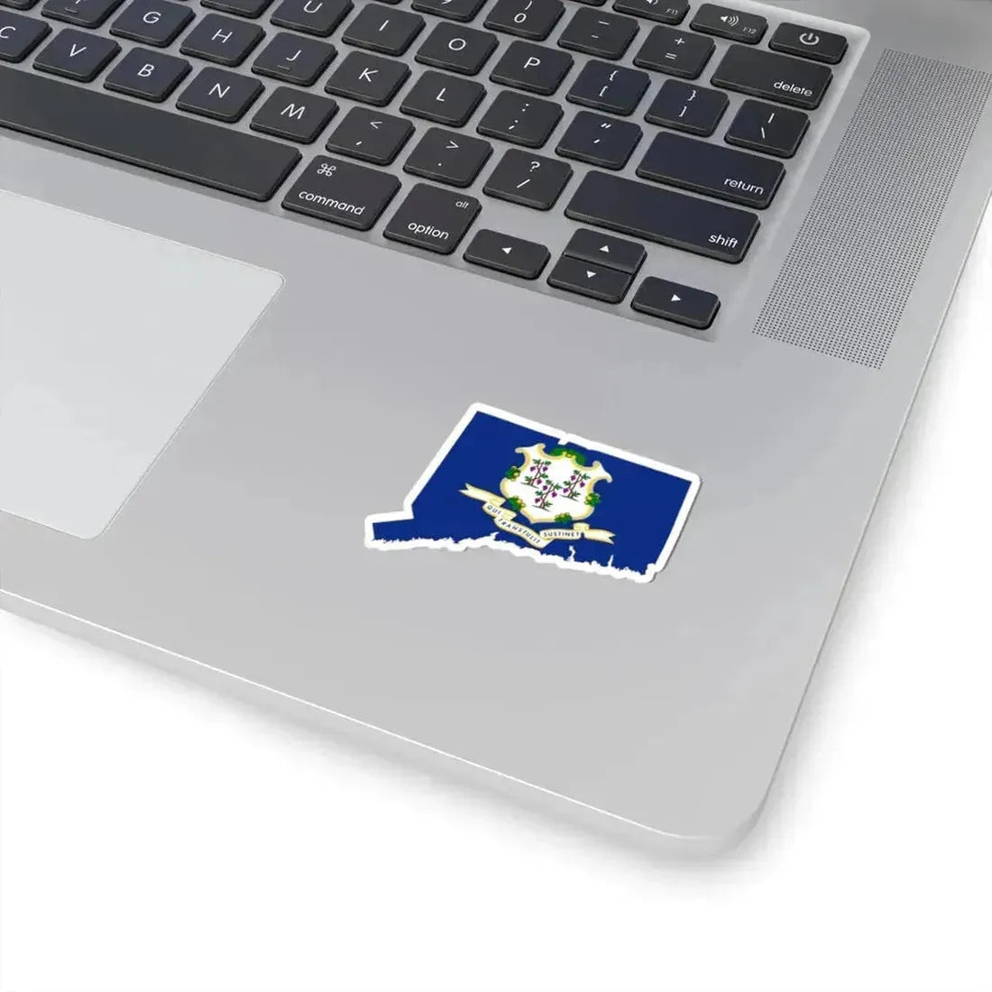 Flag-map of Connecticut (United States) STICKER Vinyl Kiss-Cut Decal - The Sticker Space