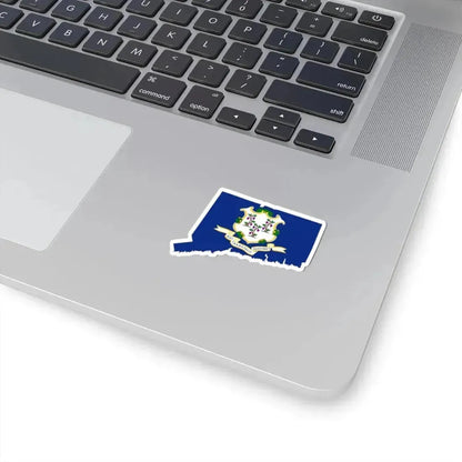 Flag-map of Connecticut (United States) STICKER Vinyl Kiss-Cut Decal - The Sticker Space