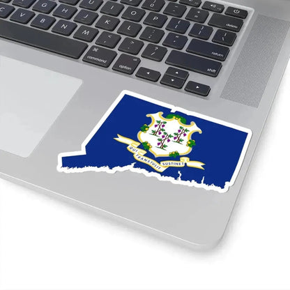 Flag-map of Connecticut (United States) STICKER Vinyl Kiss-Cut Decal - The Sticker Space