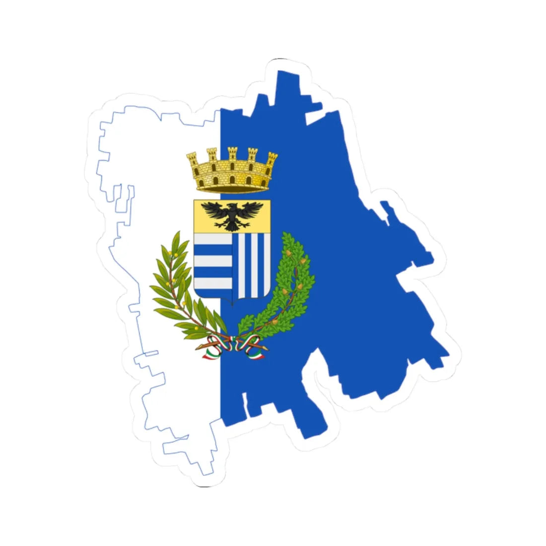 Flag map of Corbetta (Italy) STICKER Vinyl Kiss-Cut Decal 2 Inch White - The Sticker Space