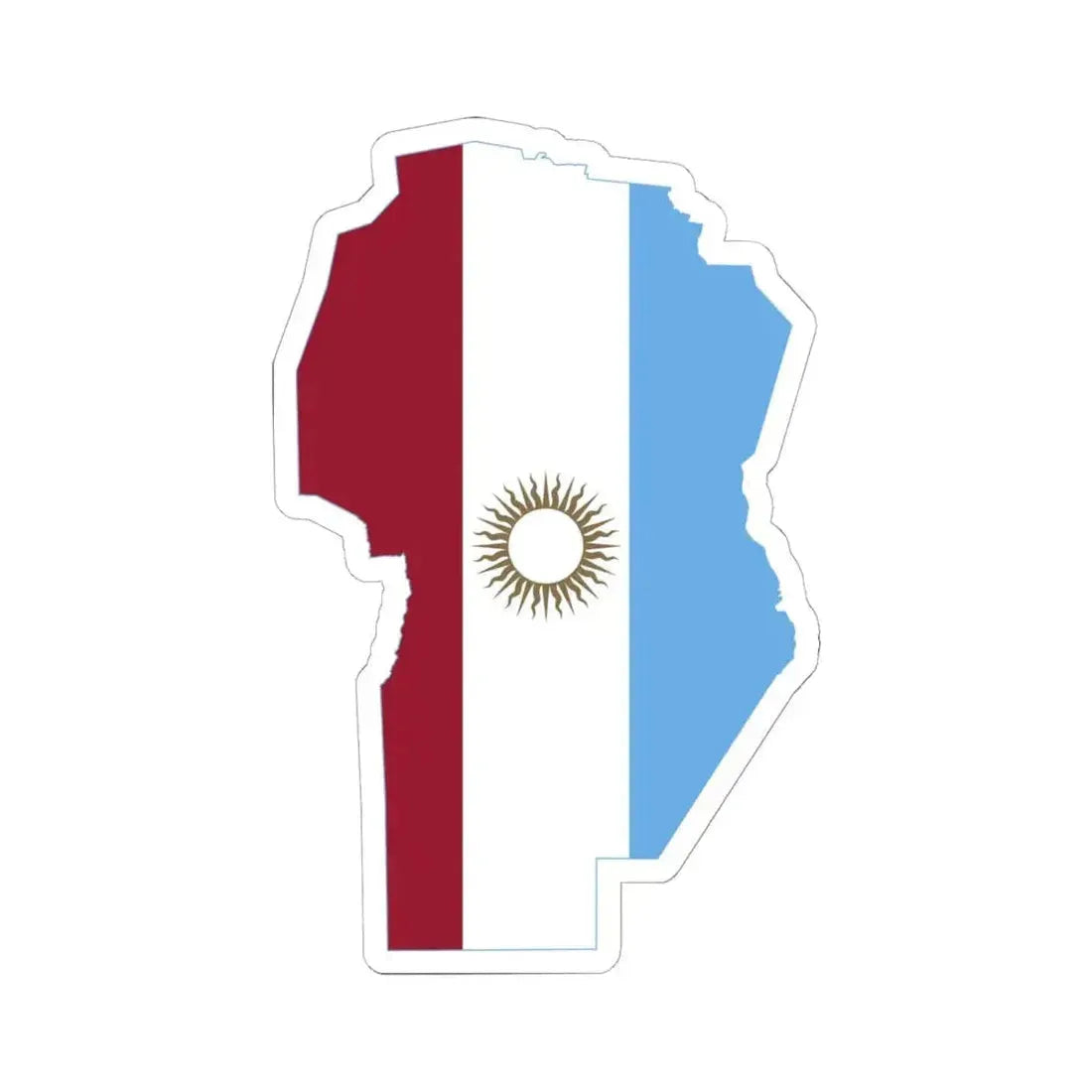 Flag-map of Cordoba Province Argentina (Argentina) STICKER Vinyl Kiss-Cut Decal 6 Inch White - The Sticker Space