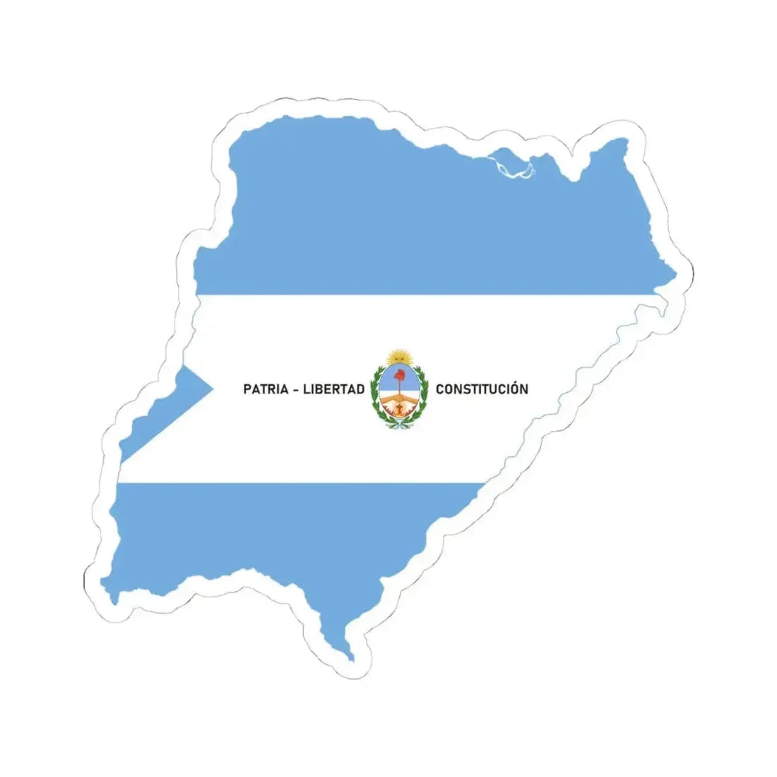 Flag-map of Corrientes Province (Argentina) STICKER Vinyl Kiss-Cut Decal 4 Inch White - The Sticker Space