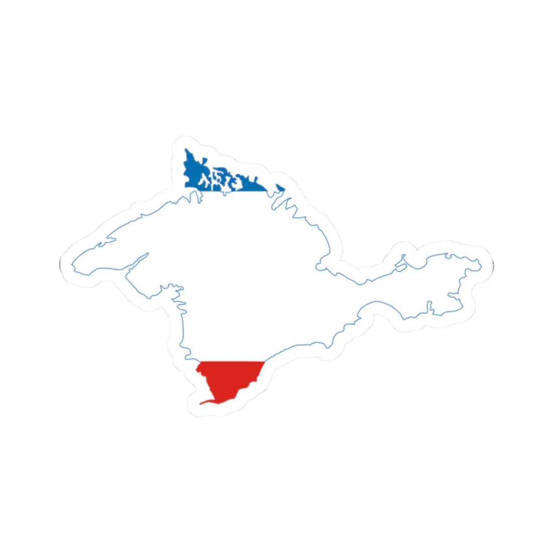 Flag-map of Crimea (Ukraine) STICKER Vinyl Kiss-Cut Decal 2 Inch White - The Sticker Space