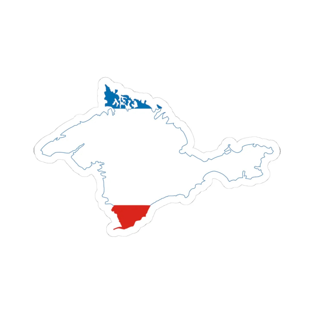 Flag-map of Crimea (Ukraine) STICKER Vinyl Kiss-Cut Decal 3 Inch White - The Sticker Space