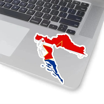 Flag map of Croatia 1947-1990 (Croatia) STICKER Vinyl Kiss-Cut Decal - The Sticker Space
