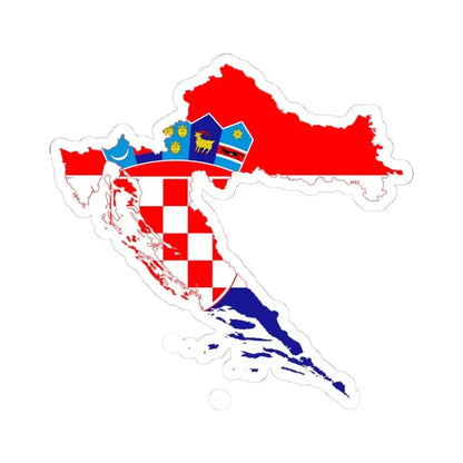 Flag map of Croatia (Croatia) STICKER Vinyl Kiss-Cut Decal 4 Inch White - The Sticker Space