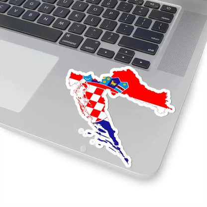 Flag map of Croatia (Croatia) STICKER Vinyl Kiss-Cut Decal - The Sticker Space